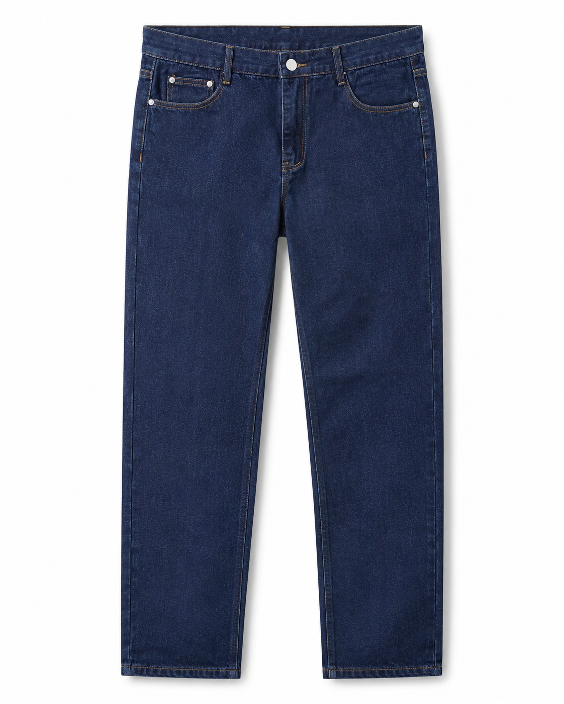 Pantalón de mezclilla prelavada azul, resistente y cómodo para trabajo diario. Con bolsillos reforzados, cierre metálico y costuras firmes. Disponible en tallas 42 al 58.