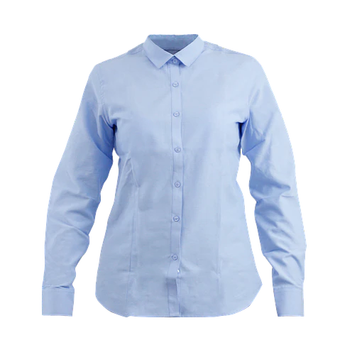 blusa celeste oxford mujer